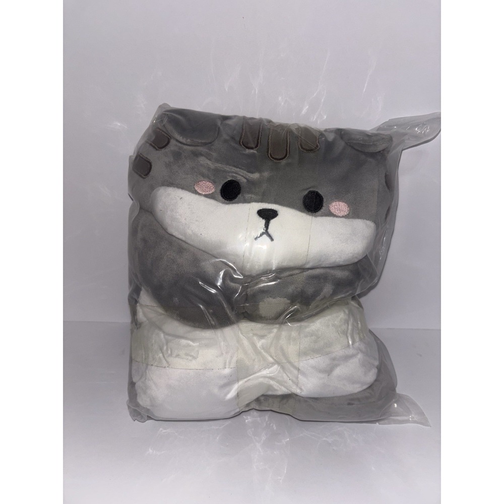 Achwishap Weighted Grey Cat Stuffed Animal 3lbs NEW